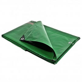 Bâche de protection multi-usages imperméable verte - Edia - 140 g/m² avec  œillets - 4 MTR x 5 MTR
