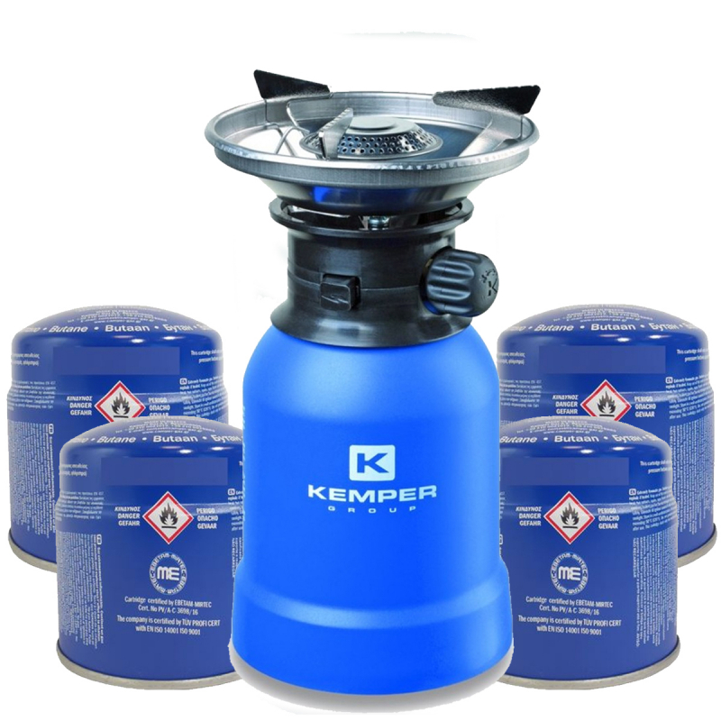 Kit Lampe à gaz + Réchaud à gaz VITO Coque ABS + 2 Cartouches gaz 190gr  Camping et maison Fonctionne avec cartouche de gaz