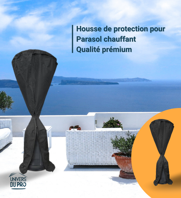 Housse de protection pour parasol chauffante en polyester